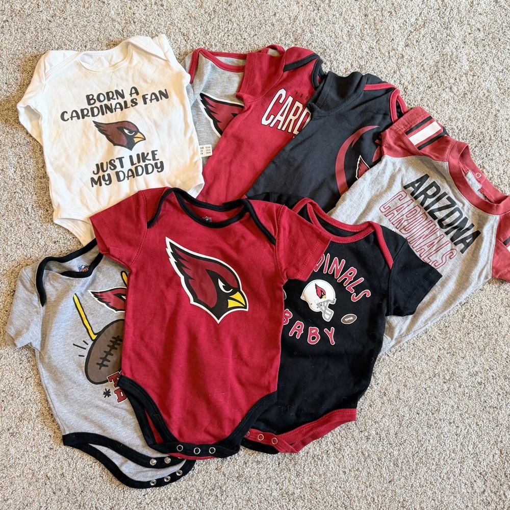Arizona Cardinals Baby Bodysuit Bundle - Red & Black
